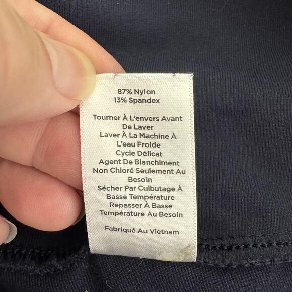 T by Talbots Leggings Womens Medium Petite Navy High Rise Side Pockets Athletic - Picture 7 of 11